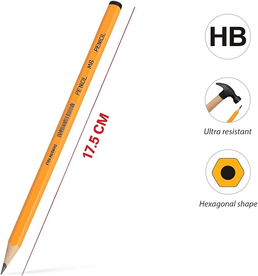 HB Pencil 17.5 cm - Ideal for Writing, Drawing, and Sketching