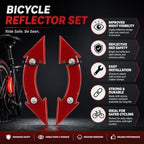 144 Pieces Bicycle Reflector Sets (Red High-Visibility Wheel Spoke and Rear Bike Reflectors with Easy Mounting for Road – Mountain and Commuter Bicycles)