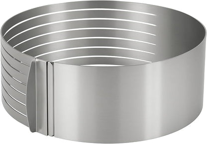 Slicer, Adjustable Layer Cake Slicer, 15-20cm Stainless Steel Round Bread Layer Cake Cutter Mold, Baking Tool Kit Set, Silver, for Cake Lovers