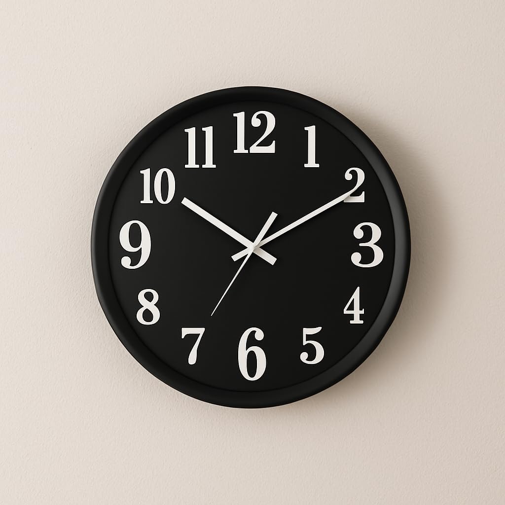 72 Pieces Wall Clock - Modern Minimalist Silent Quartz Clocks (Easy-to-Read Numbers – Perfect for Office – Living Room – Kitchen – or Bedroom - Stylish and Functional Timepiece)