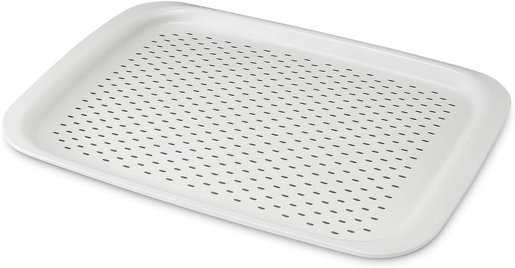 White Tray with Drainage – Multi-Functional Kitchen Organizer for Food Prep, Serving, and Storage – Durable Plastic Tray for Home and Kitchen Use