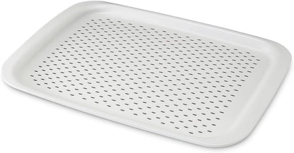 White Tray with Drainage – Multi-Functional Kitchen Organizer for Food Prep, Serving, and Storage – Durable Plastic Tray for Home and Kitchen Use