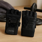 96 Pieces Workout Gloves for Men & Women - Black Breathable Gym Gloves for Weightlifting (Crossfit – Cycling with Anti-Slip Padded Palm & Adjustable Wrist Strap)