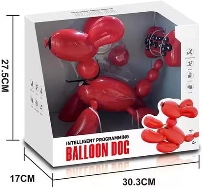 Interactive Remote Control Balloon Dog Toy - Rechargeable, Music, Dancing & Stunt Capabilities, Red