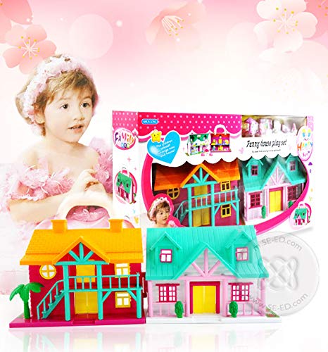 Fitto Doll Small House Miniature Furniture Toys for Girls with Light - Interactive Toy Playset with Detailed Furniture, LED Lights, and Fun Accessories - Perfect Gift for Kids Ages 3+