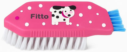 Multi-Functional Triangular Corner Cleaning Brush - Ergonomic Design in Rose Red and Blue