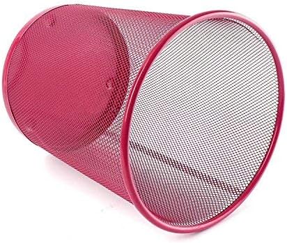 96 Pieces Round Paper Bins (23.5x19x26cm for Office & Home Waste Disposal – Pink)