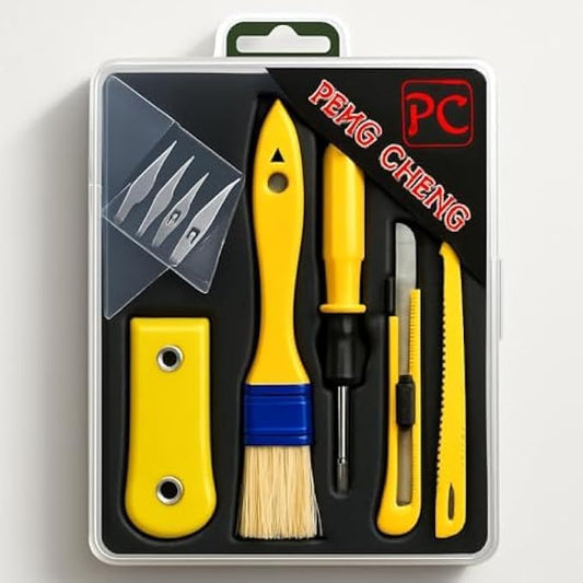 Model Making Tool Set with Brush, Scalpel, Putty Knives & Mini Screwdriver for Hobby, Craft, DIY