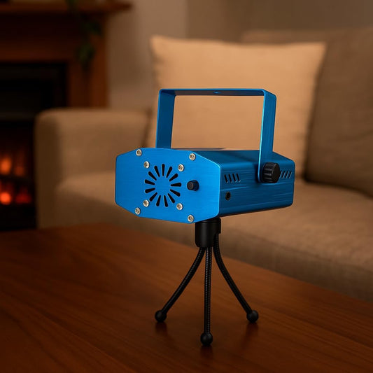 Mini LED Laser Projector - Disco Decorative Light for Parties, Sound Activated, Multi-Color Stage Light for Birthday, Diwali, Navratri, Wedding & Events