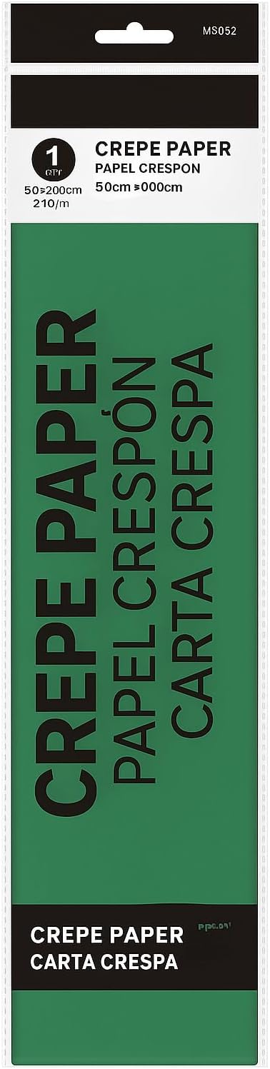 Crepe Paper Roll 200cm x 60cm Green for Crafts, Decorations, and DIY Projects