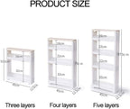 60 Pieces Kitchen Storage Racks (Multi-Purpose Trolley Organizer Cart with Stackable Baskets – Rolling Utility Shelf Rack for Office – Bedroom – Bathroom – Narrow Spaces – High-Quality PP Material – White)
