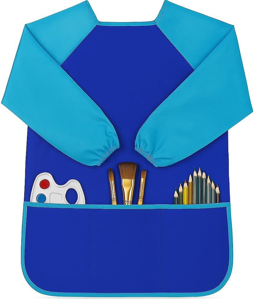 96 Pieces Painting Apron Medium Assorted Colors for Kids and Adults (Art Smock – Craft Apron – Waterproof – Adjustable)