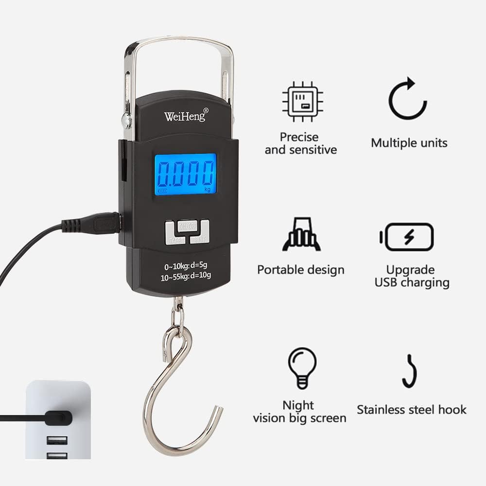 96 Pieces Portable Electronic Scales (Artue Wh-A25 – LCD Display – Luggage Scale – Multi-Unit Conversion – 55Kg – Backlight)