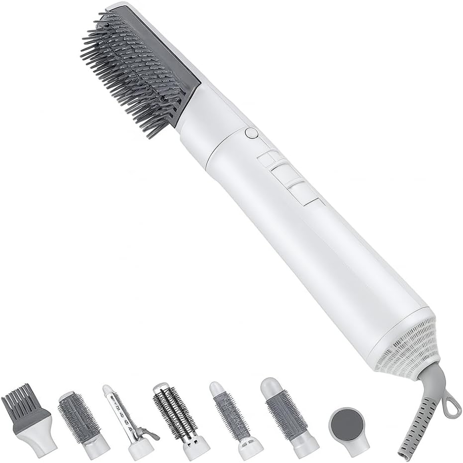 60 Pieces 7-in-1 Women Hair Styler - Multi-Functional Hair Tools with Curling Iron (Straightener – Crimper – Blow Dryer & More – Adjustable Heat Settings – Professional Hair Styling for All Hair Types)