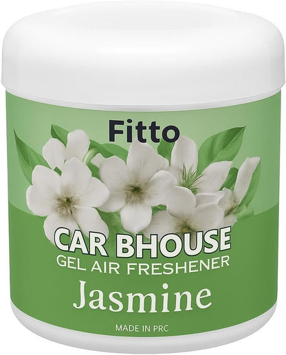 Solid Car Air Freshener Jasmine Scent, Long Lasting Gel Odor Eliminator for Car Interior and Dashboard, 200gms