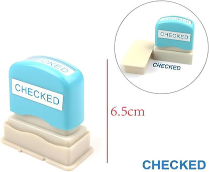 Checked Stamp 6.5cm Blue Cover Seal for Office and Notary