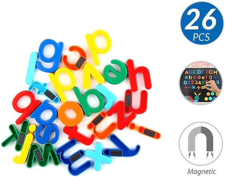 96 Pieces Magnetic English Letters 26 Pieces (Lower Case – Assorted Colors for Home & Classroom)