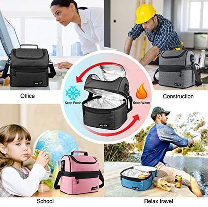 Insulated Lunch Box Large Cooler Tote Bag – Premium Thermal Lunch Bag for Adults & Kids – Durable, Leak-Proof, Spacious Design for Work, School, Picnic, and Outdoor Activities
