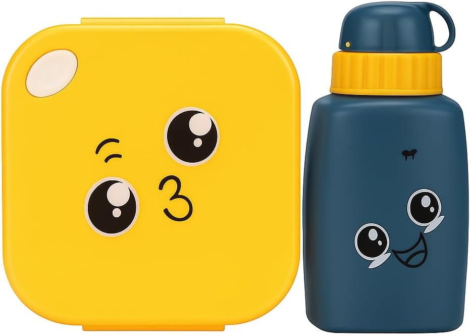 Kids Lunch Box with Water Bottle – Leakproof, BPA-Free Bento Lunch Container – Compact, Durable, & Microwave Safe – Ideal for School, Daycare, & Travel – Reusable & Eco-Friendly Design