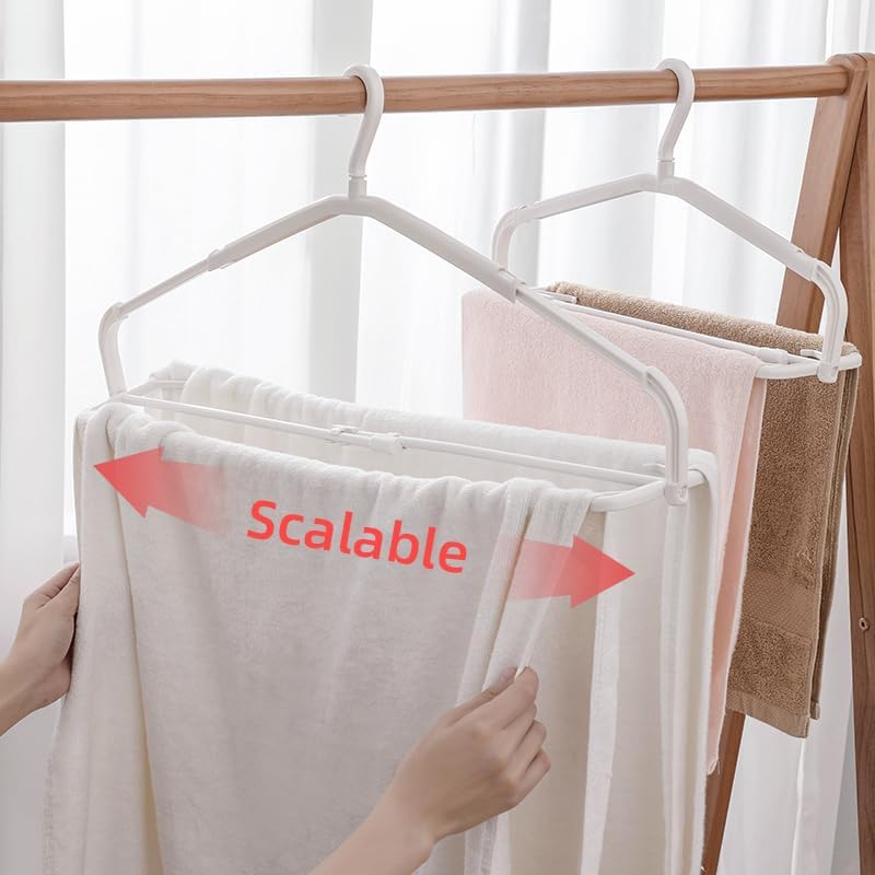 120 Pieces Retractable Folding Coat Hangers (Compact Design – White)