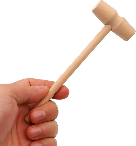 Mini Wooden Hammer for Kids, 1 Piece, Colorful Toy Tool for Pretend Play and Crafting