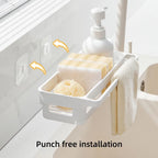144 Pieces Drain Storage Baskets With Water Tray (Hanging Design – Adhesive sticker installation – Lightweight PP Material – Grey)