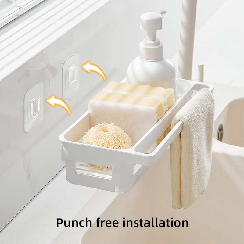 144 Pieces Drain Storage Baskets With Water Tray (Hanging Design – Adhesive sticker installation – Lightweight PP Material – Grey)
