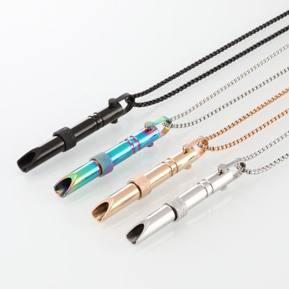 Cylindrical Breathing Whistle for Wellness - Gold, Silver, Black, Multicolor