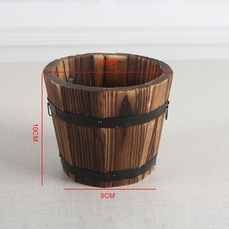 Eco-Friendly Wooden Planters with Metal Accents - Sustainable Home Decor