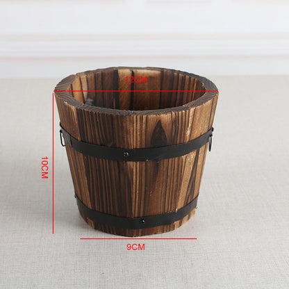 Eco-Friendly Wooden Planters with Metal Accents - Sustainable Home Decor
