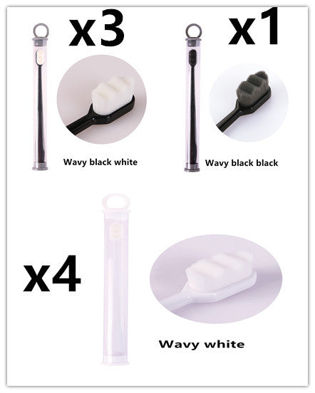 Eco-Friendly Bamboo Toothbrush with Wavy Handle Design