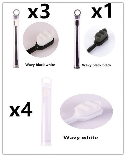 Eco-Friendly Bamboo Toothbrush with Wavy Handle Design