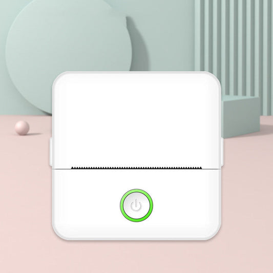Eco-Friendly Mini Portable Printer in White with Green Power Button