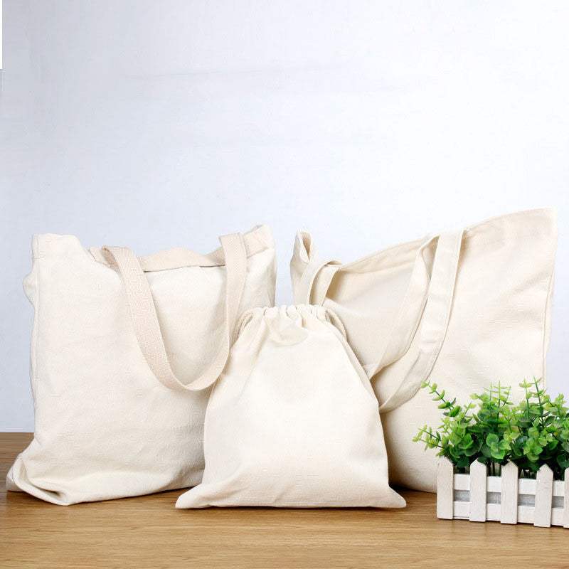 Eco-Friendly Reusable Drawstring Bags - Natural Cotton Storage Solution