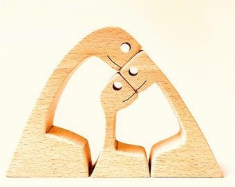 Eco-Friendly Wooden Animal Figurines - Sustainable Home Decor