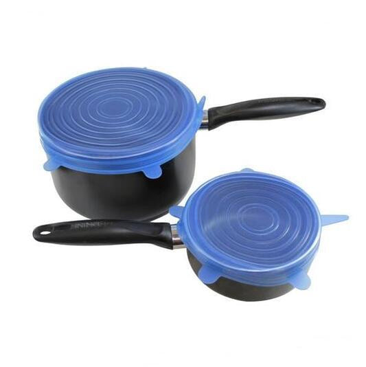 Eco-Friendly Silicone Stretch Lids in Blue for Reusable Food Storage