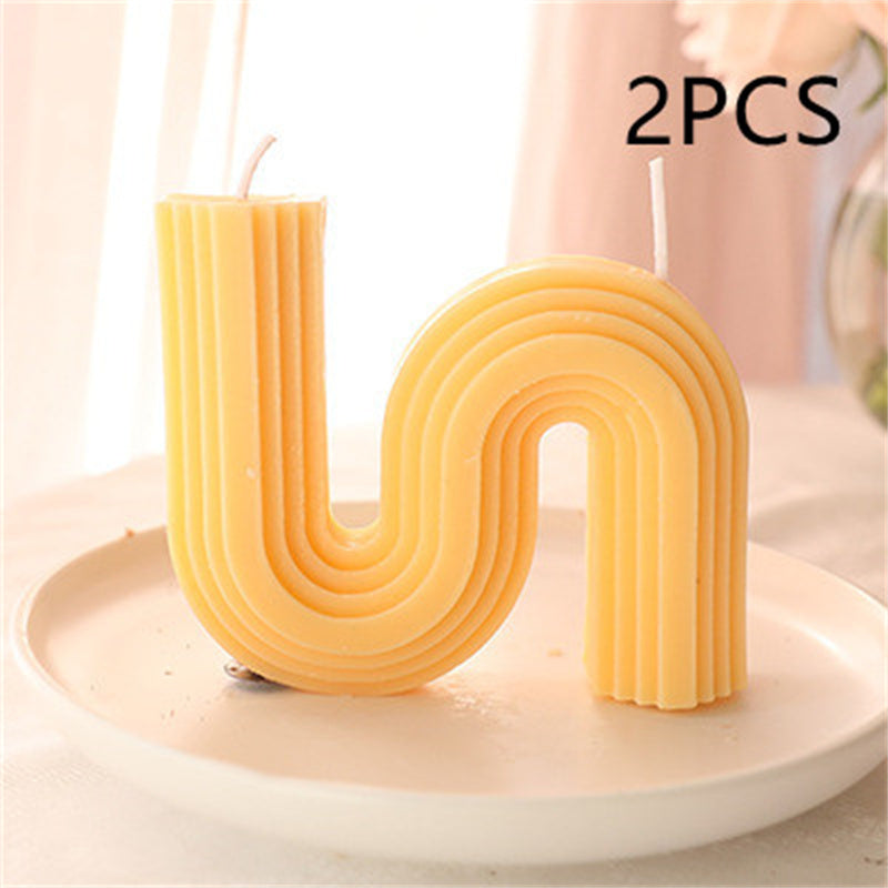 Pastel Curved Candles for a Calming, Eco-Friendly Home