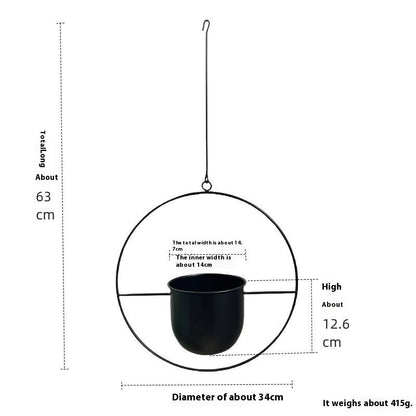 Eco-Friendly Black and Gold Hanging Planters for Indoor Greenery