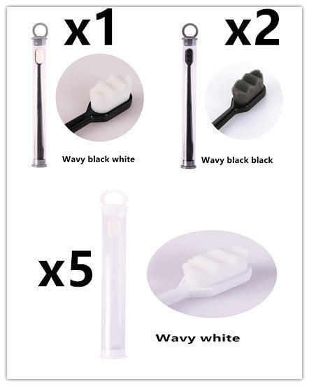 Eco-Friendly Bamboo Toothbrush with Wavy Handle Design