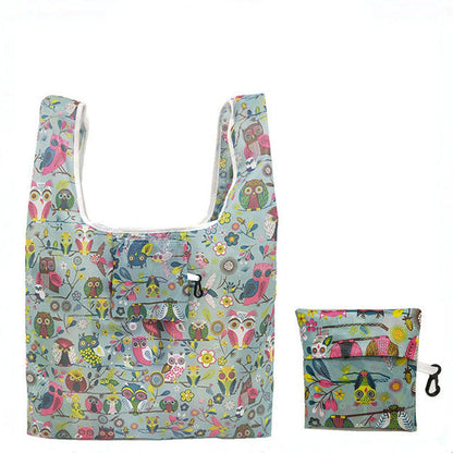 Eco-Friendly Reusable Shopping Bag - Multicolored Floral Pattern