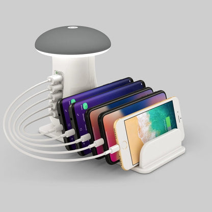 Mushroom LED Lamp with Charging Station - Energy Efficient Desk Light