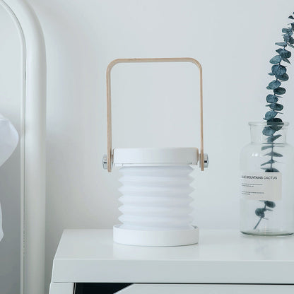 Eco-Friendly Portable Lantern with Wooden Accents