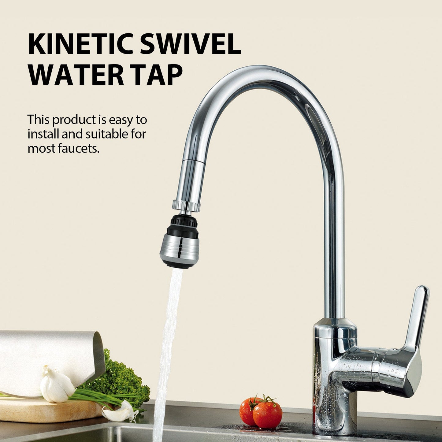 Kinetic Swivel Water Tap - Water-Saving Faucet Attachment