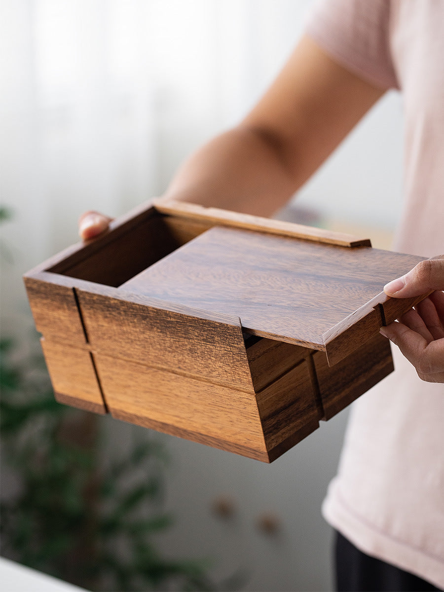 Natural Wood Tissue Box Cover - Eco-Friendly Home Accessory
