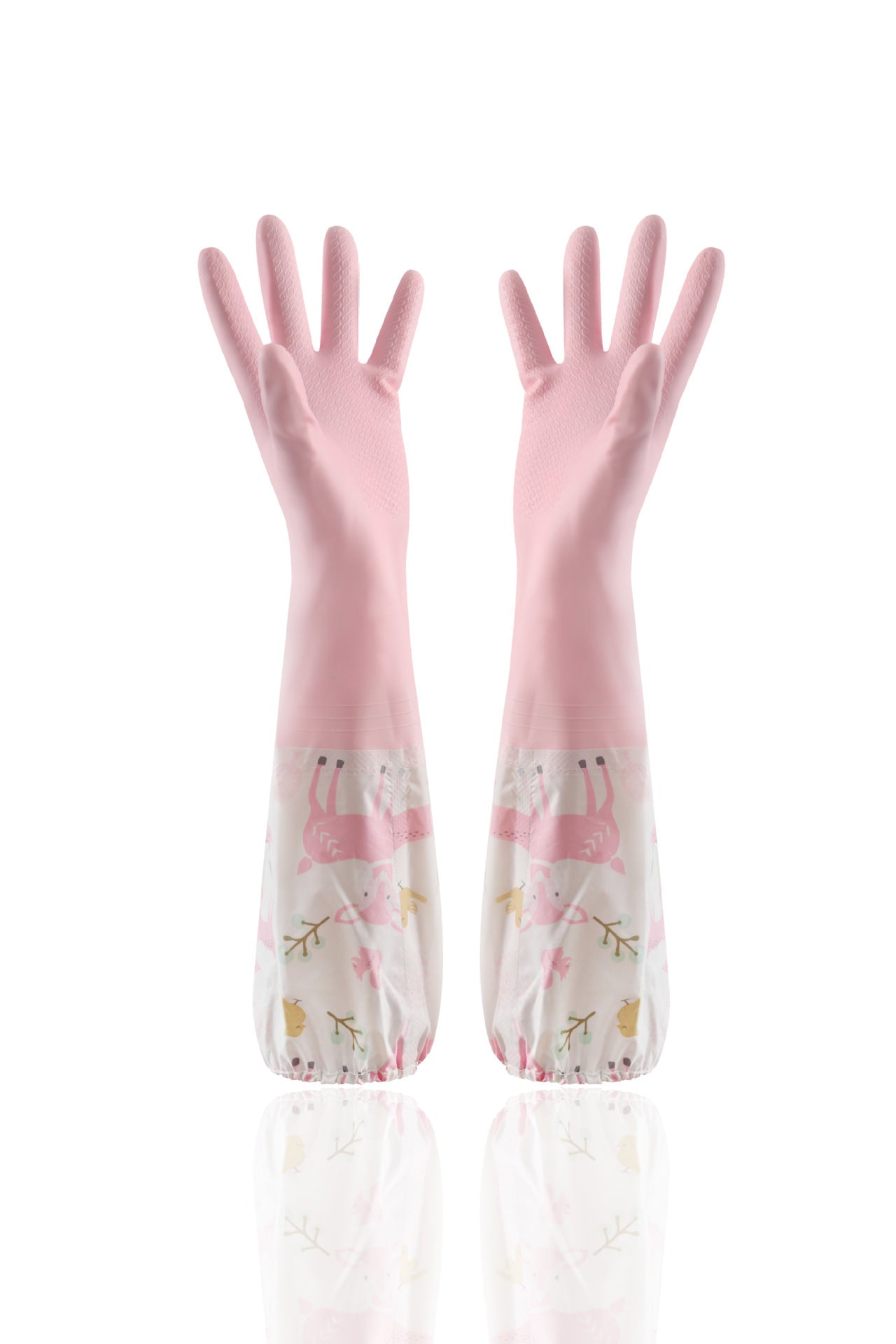 Eco-Friendly Reusable Dishwashing Gloves - Light Green, Durable, Biodegradable