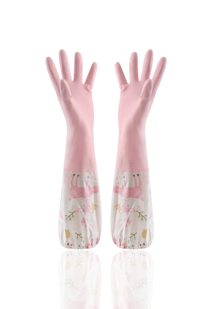 Eco-Friendly Reusable Dishwashing Gloves - Light Green, Durable, Biodegradable
