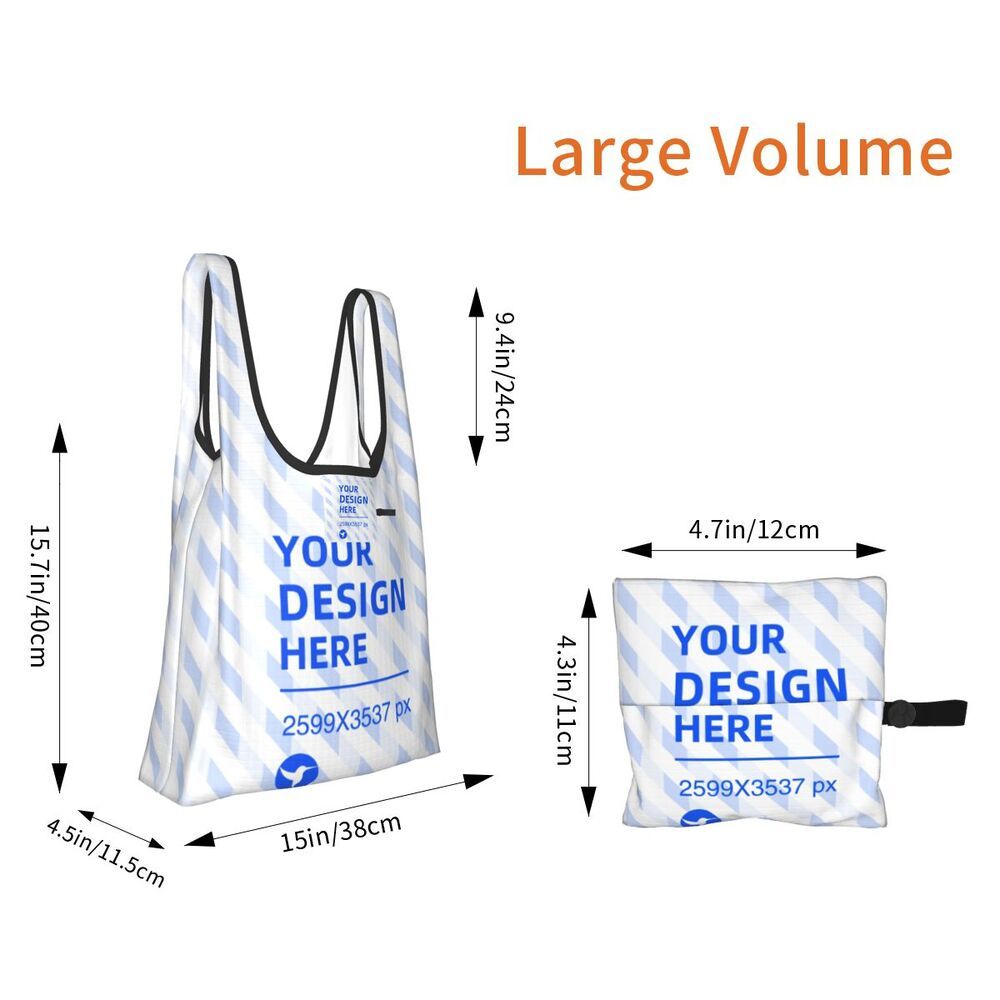 Eco-Friendly Reusable Shopping Tote Bag - White with Blue Stripes