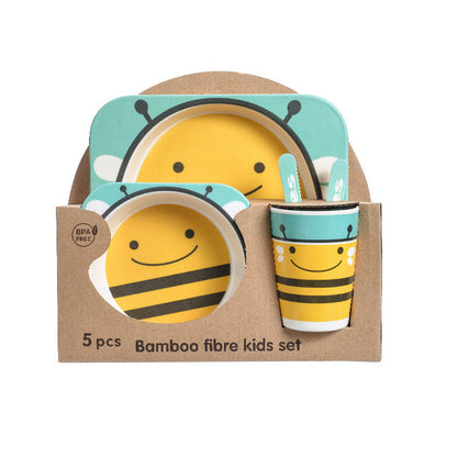 Bamboo Fibre Kids Dinnerware Set - Eco-Friendly Crocodile Design