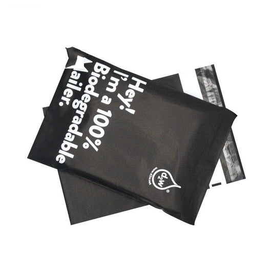 Eco-Friendly Biodegradable Black Mailer with Adhesive Strip