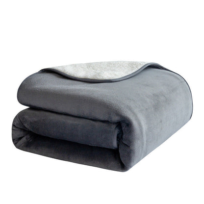Eco-Friendly Dark Blue Fleece Blanket for Bed or Couch